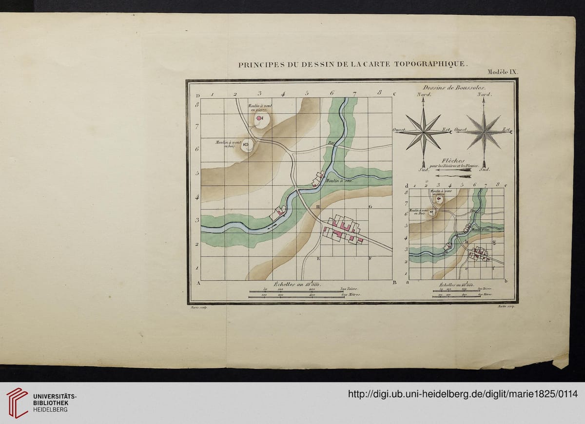 PRINCIPE DU DESSIN ET DU LAVIS DE LA CARTE TOPOGRAPHIQUE
